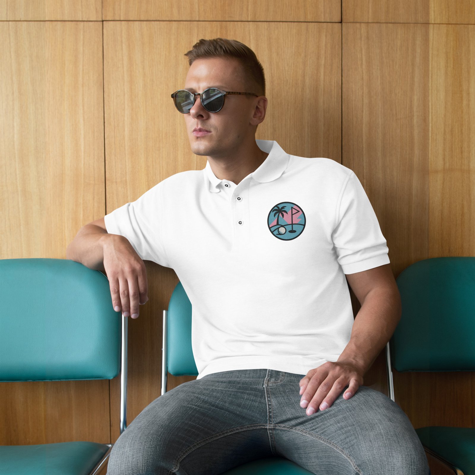Miami Vice Retro Logo Men's Premium Polo